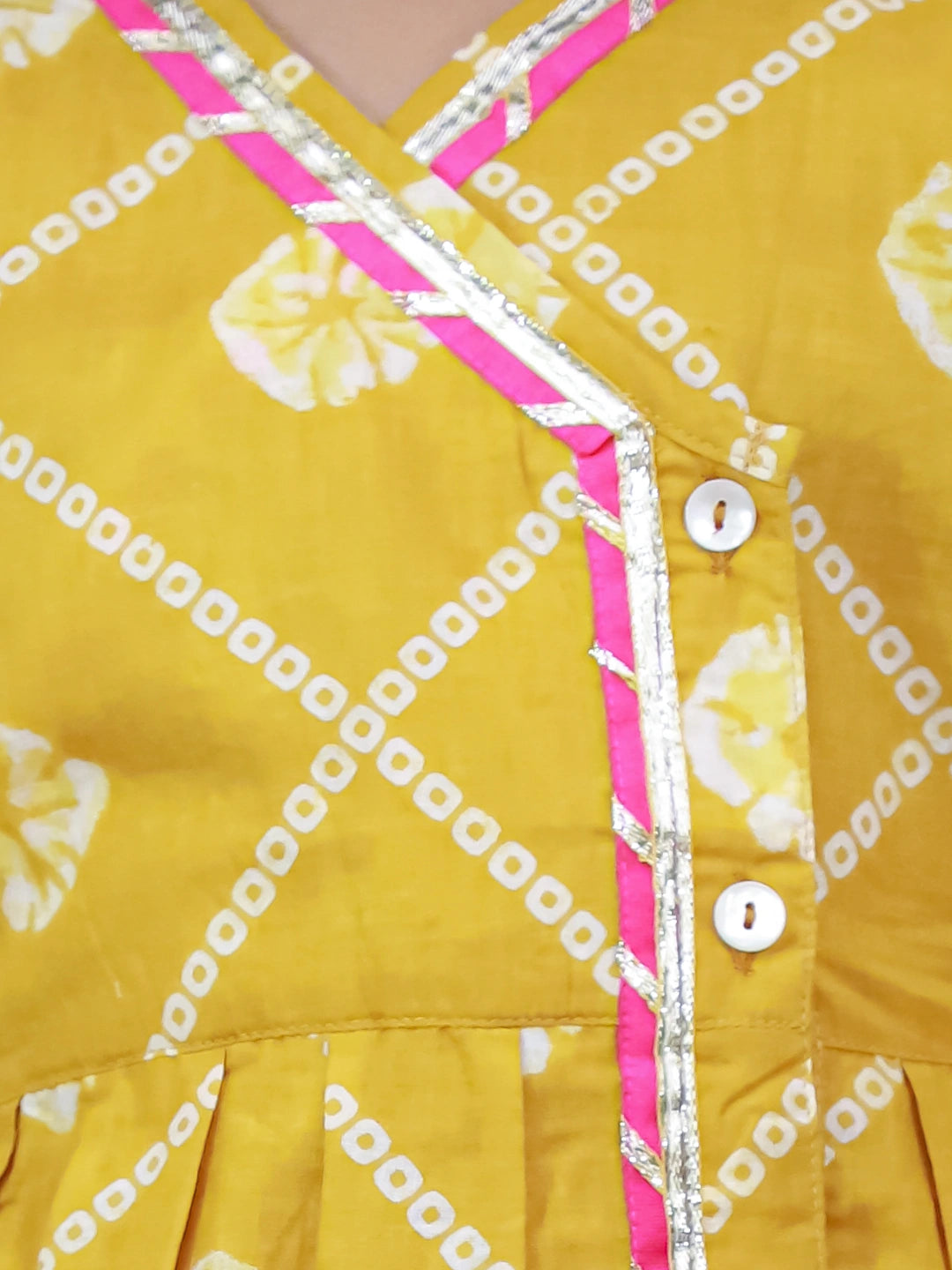 BownBee Indo-Western Angarakha Kurti With Dhoti  For Girls - White