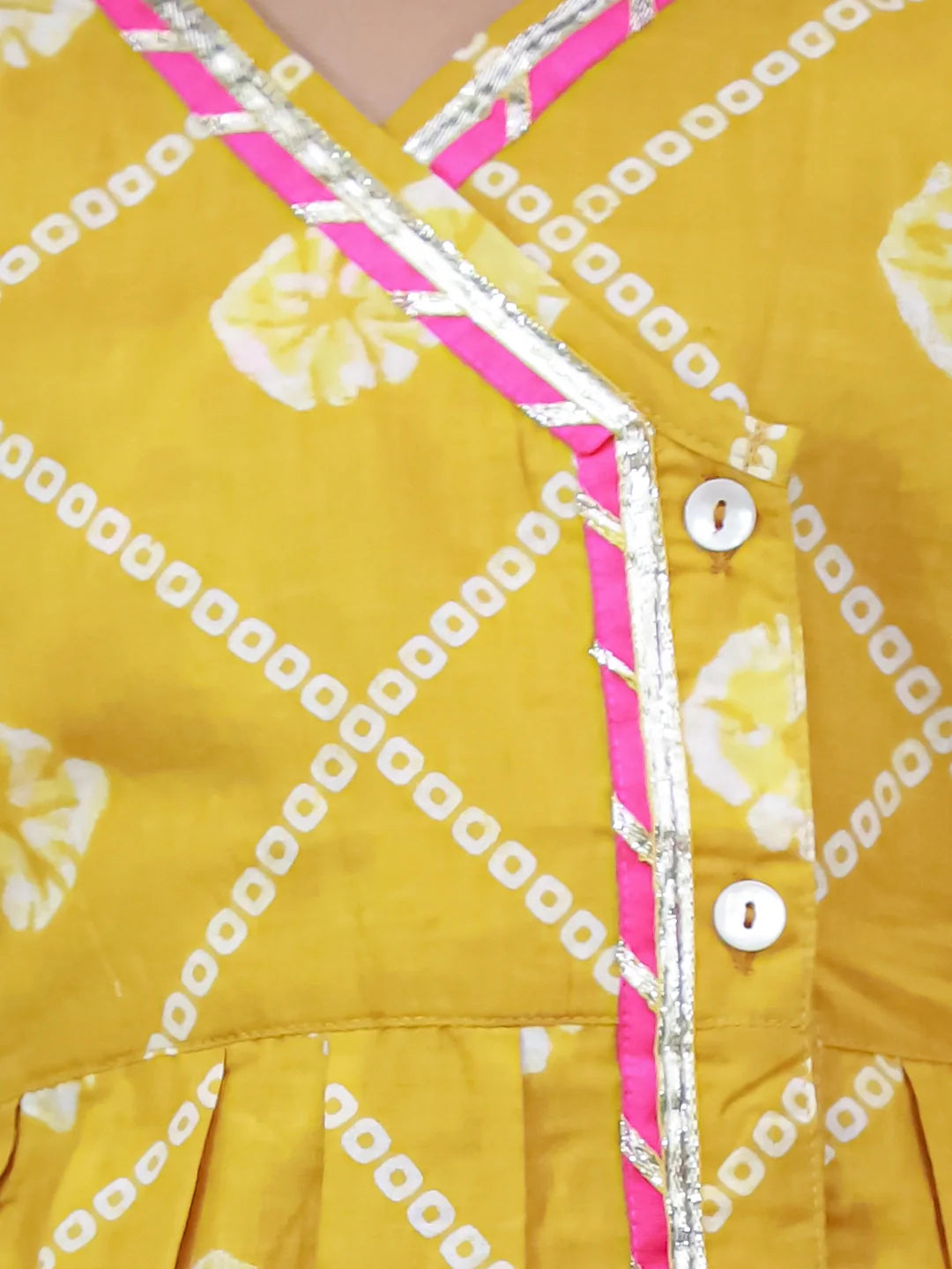 BownBee Indo-Western Angarakha Kurti With Dhoti  For Girls