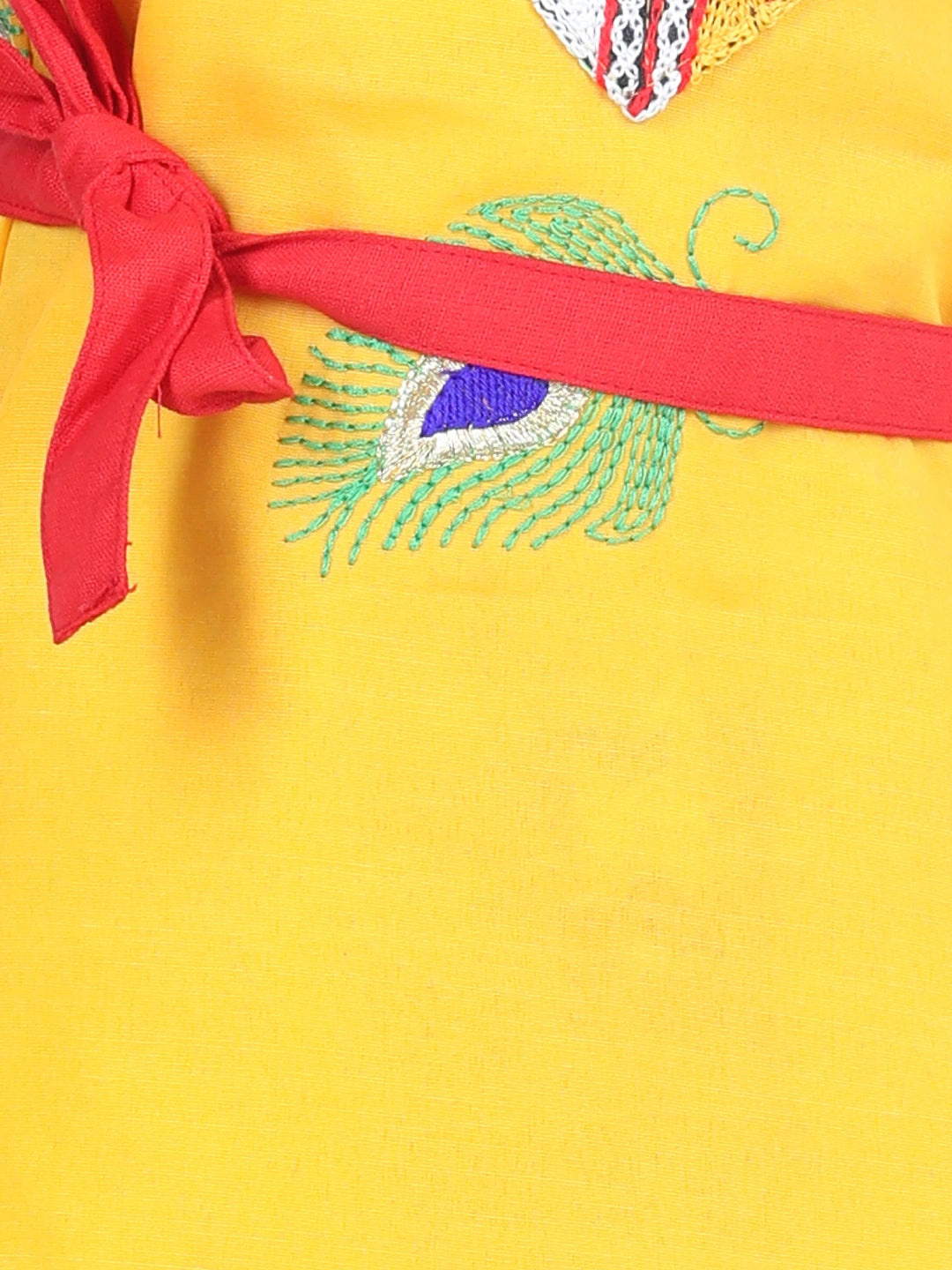 BownBee Full Sleeves Embroidered Kanhaiya Kurta & Dhoti Set