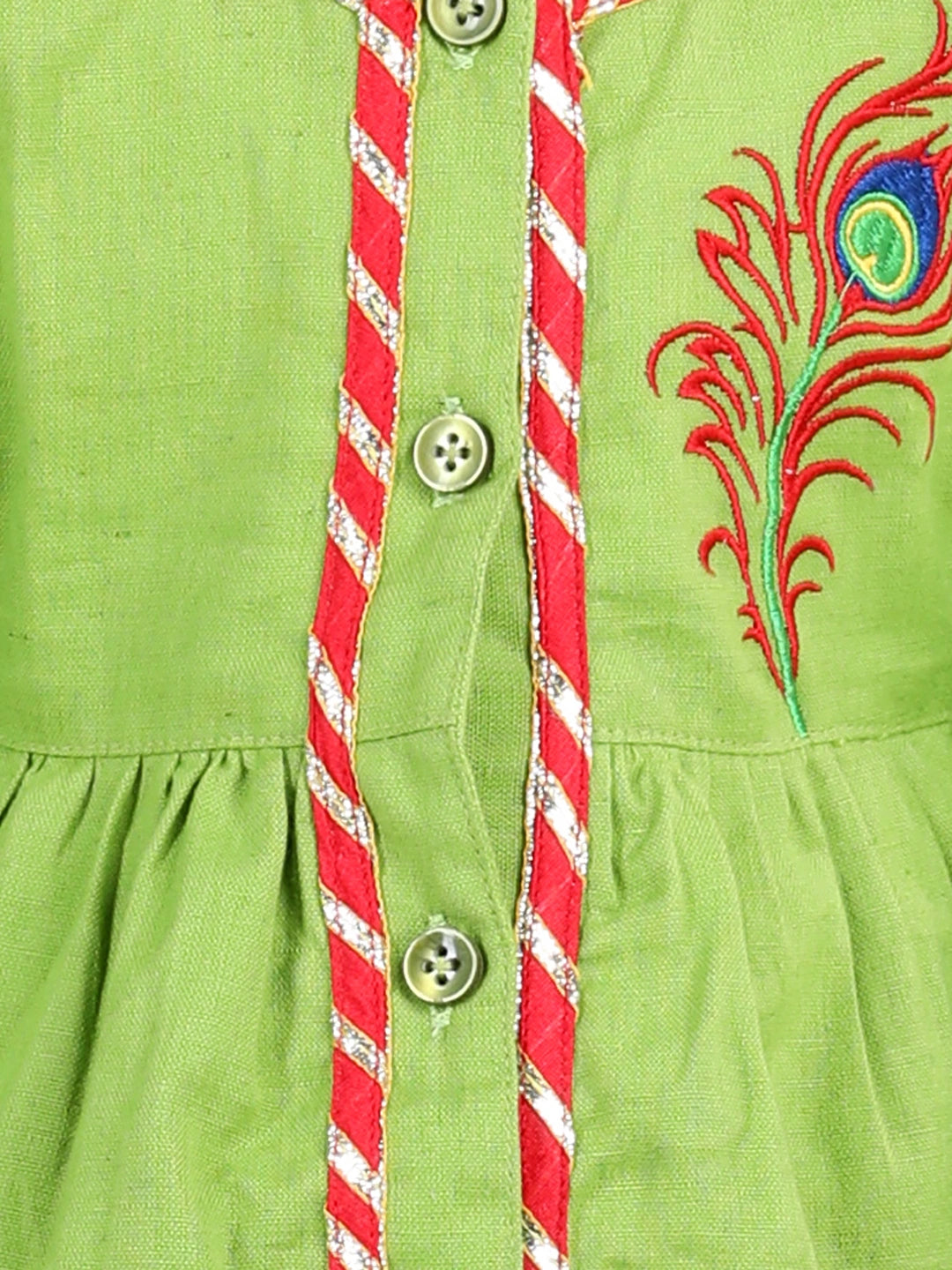 BownBee Cotton Janmasthami Embroidered Kanhaiya Dhoti Kurta for Boys  Dhoti Top Radha with mukut belt bansuri Green