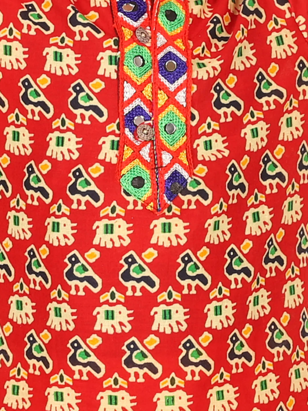 BownBee Printed Cotton Kurta with Dhoti for Boys