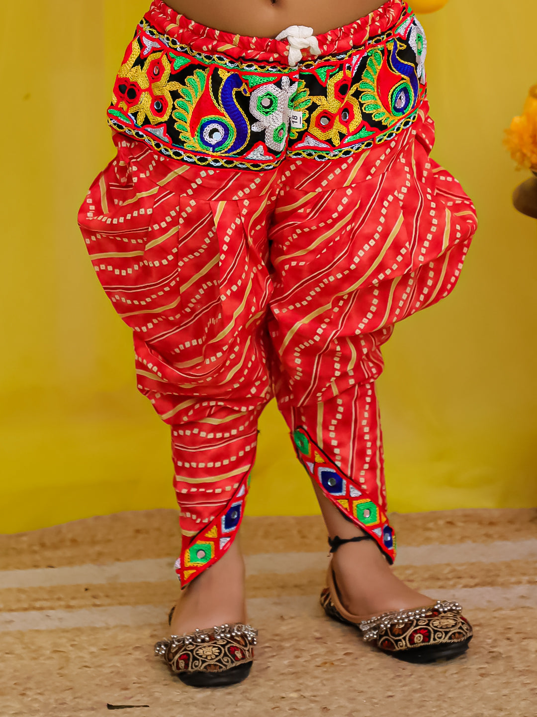 BownBee  Pure Cotton Embroidered  Indo -Western Choli With Dhoti Set For Girls - Blue
