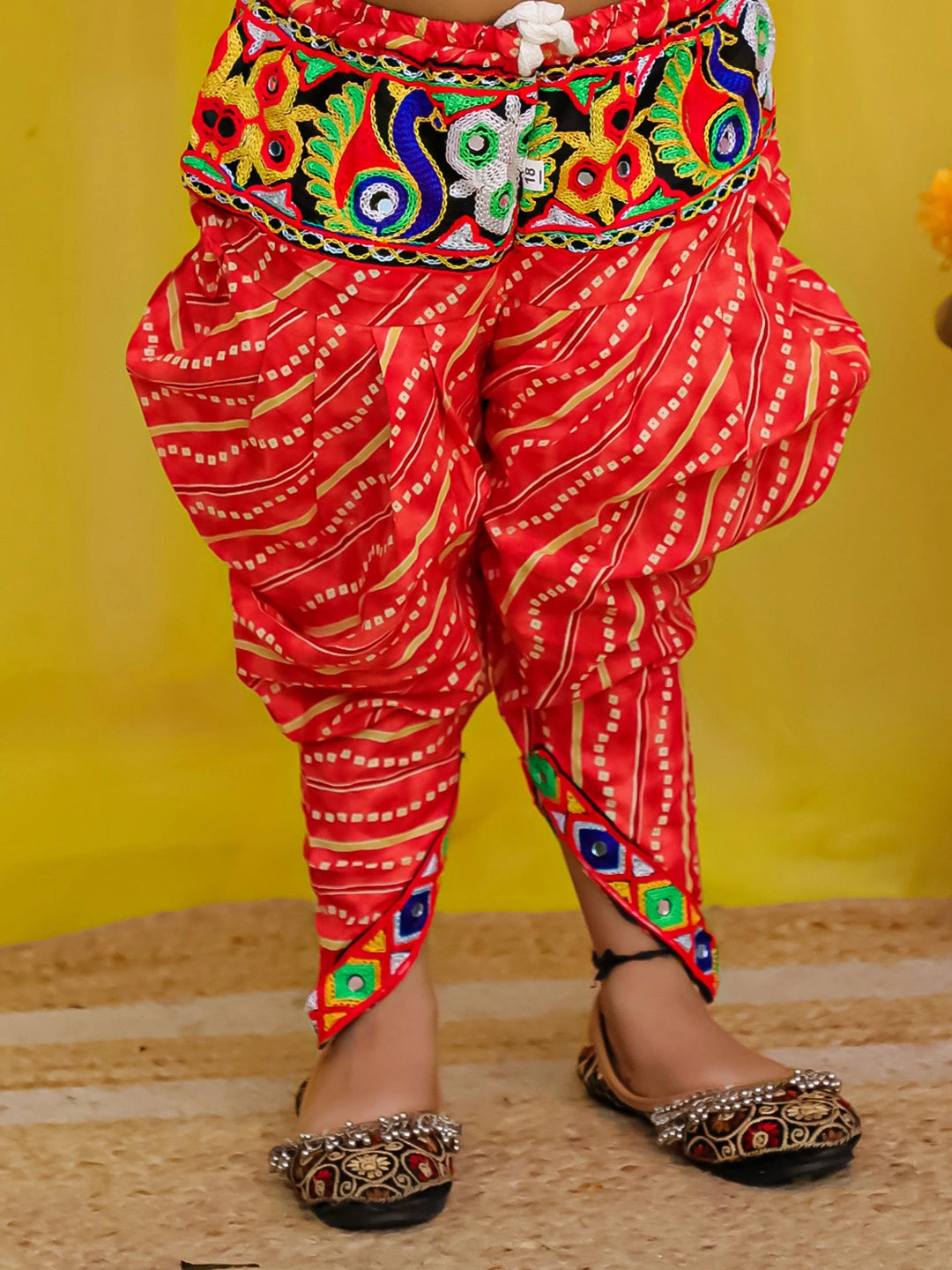 BownBee  Pure Cotton Embroidered  Indo -Western Choli With Dhoti Set For Girls - Blue