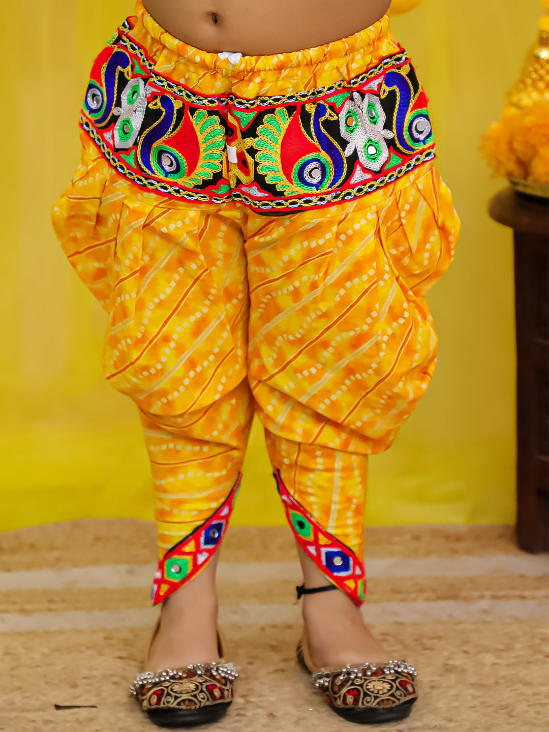 BownBee  Pure Cotton Embroidered  Indo -Western Choli With Dhoti Set For Girls - Blue