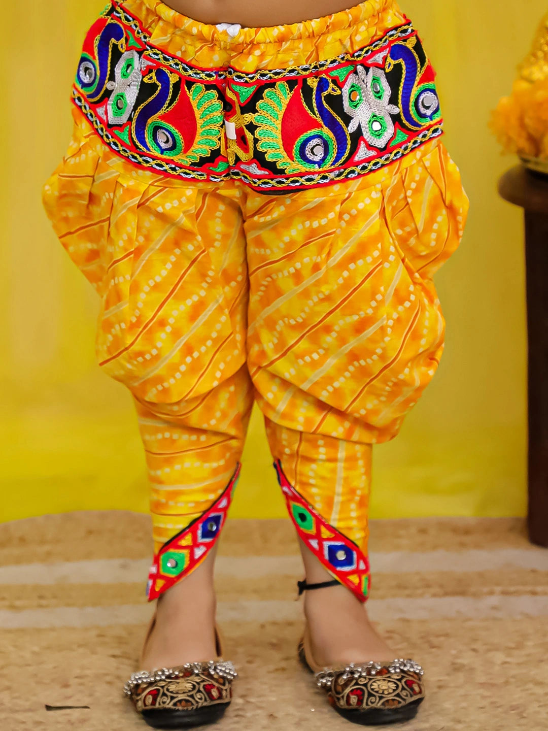 BownBee  Pure Cotton Embroidered  Indo -Western Choli With Dhoti Set For Girls - Green