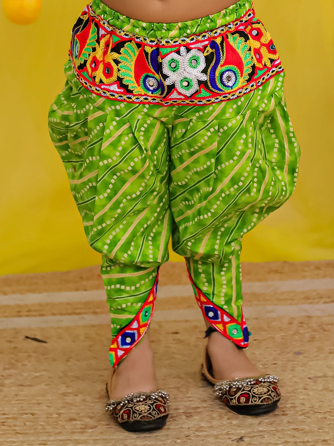 BownBee Halter Neck Printed Cotton Choli With Dhoti