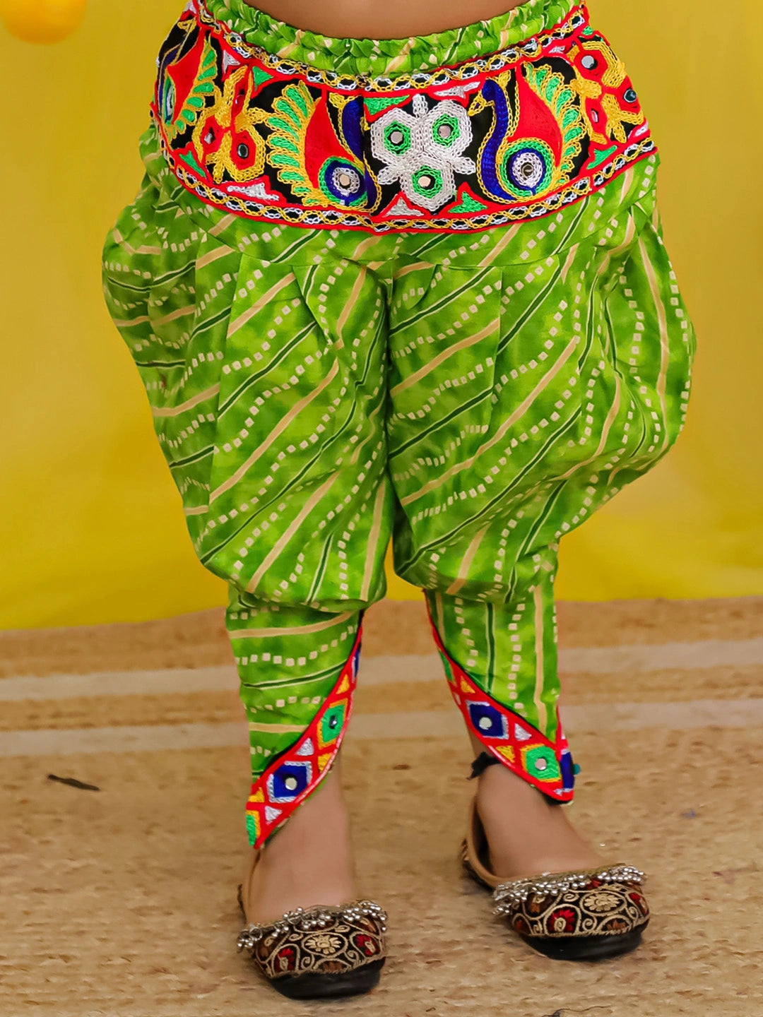 BownBee  Pure Cotton Embroidered Choli With Dhoti Set For Girls - Maroon