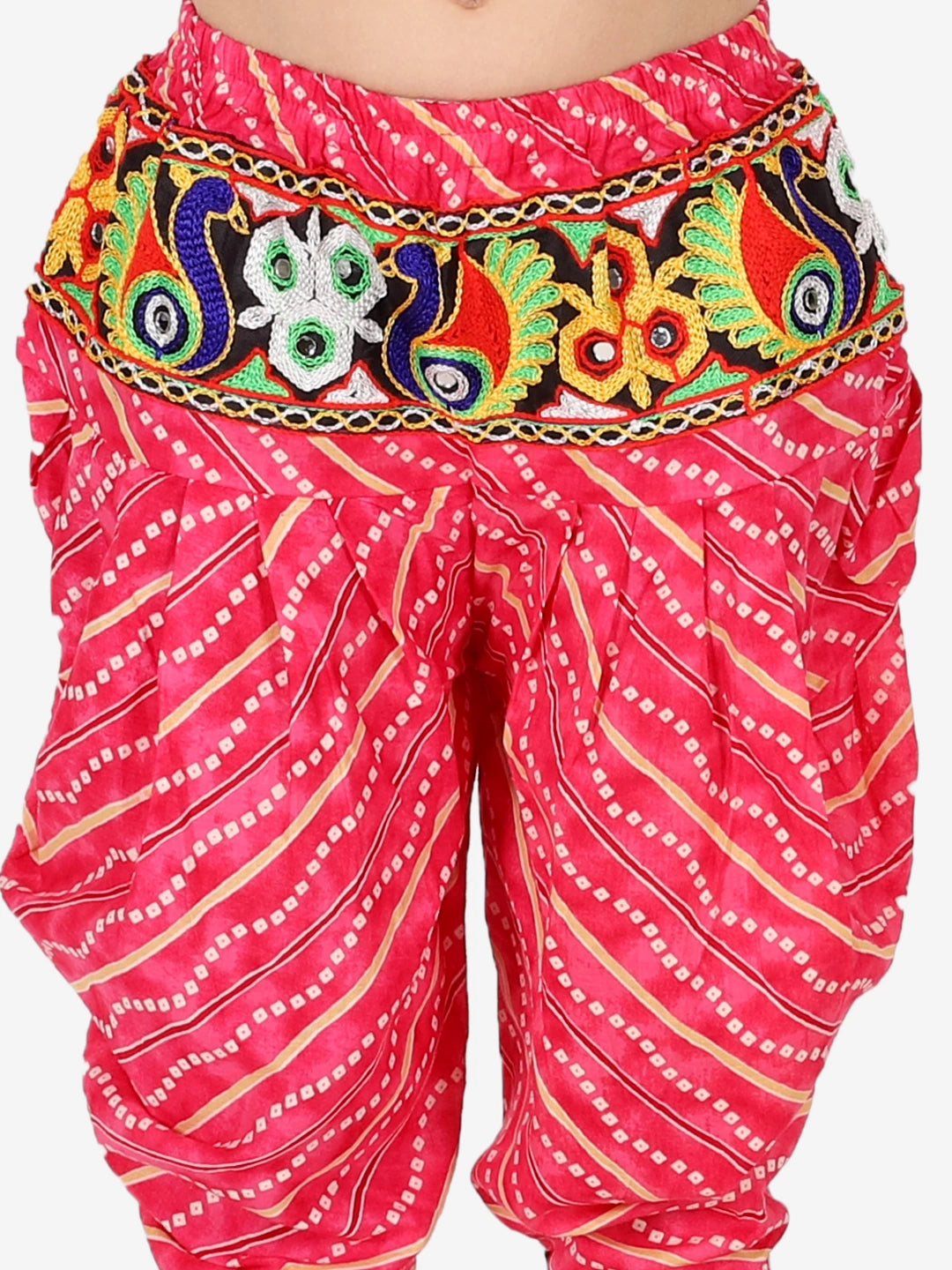 BownBee Halter Neck Printed Cotton Choli With Dhoti