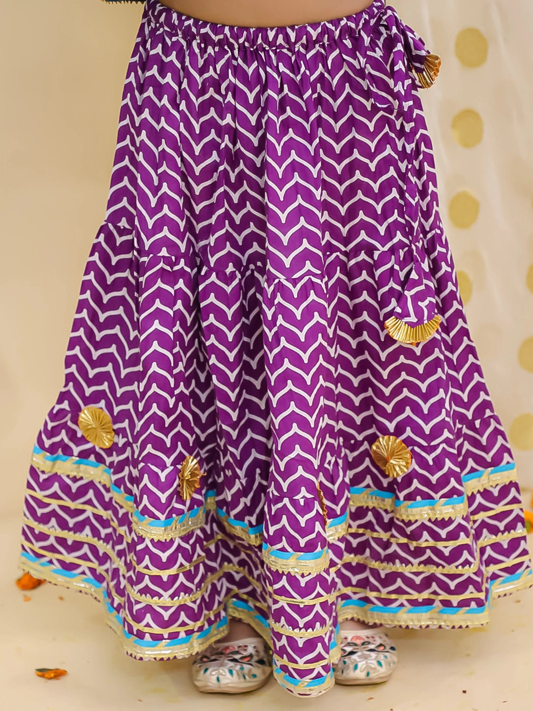 BownBee Pure Cotton Monkey Printed Lehenga Choli For Girls
