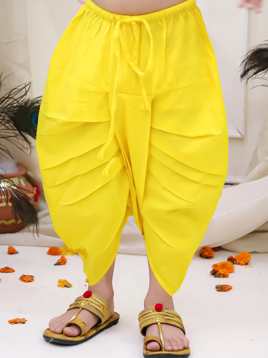 BownBee Pure Cotton Printed Dhoti Kurta & Lehenga Choli With Dupatta Sibling Set