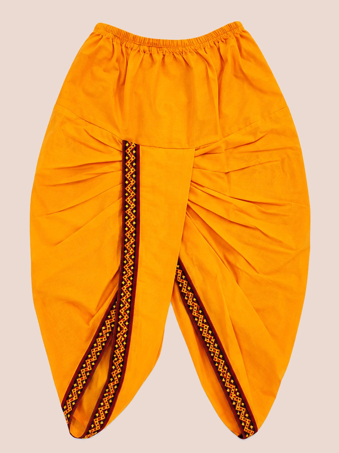 BownBee Pure Cotton printed Angarakha Kanhaiya Kurta Dhoti With Bansuri , Mukut & Belt Set For Boys