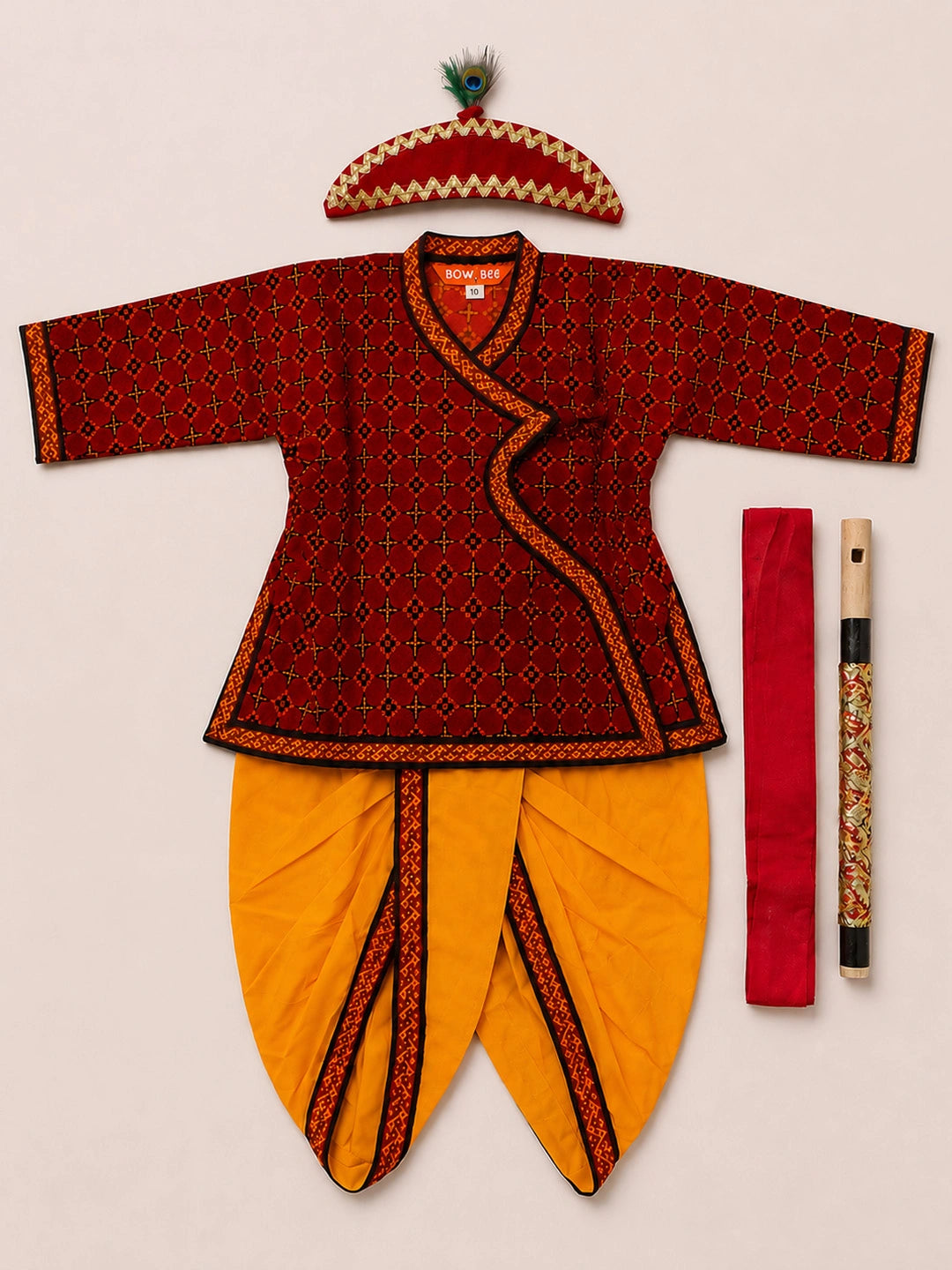BownBee Cotton Kanhaiya Suit Dress For Baby Boy