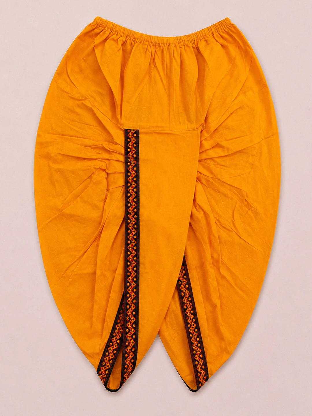 BownBee Cotton Angrakha Kanhaiya Dress With Bansuri,Mukut & Belt