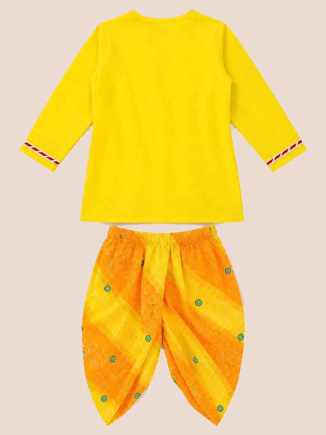 BownBee Pure Cotton Embroidered Full SleeveDhoti Kurta Set For Infant Boys