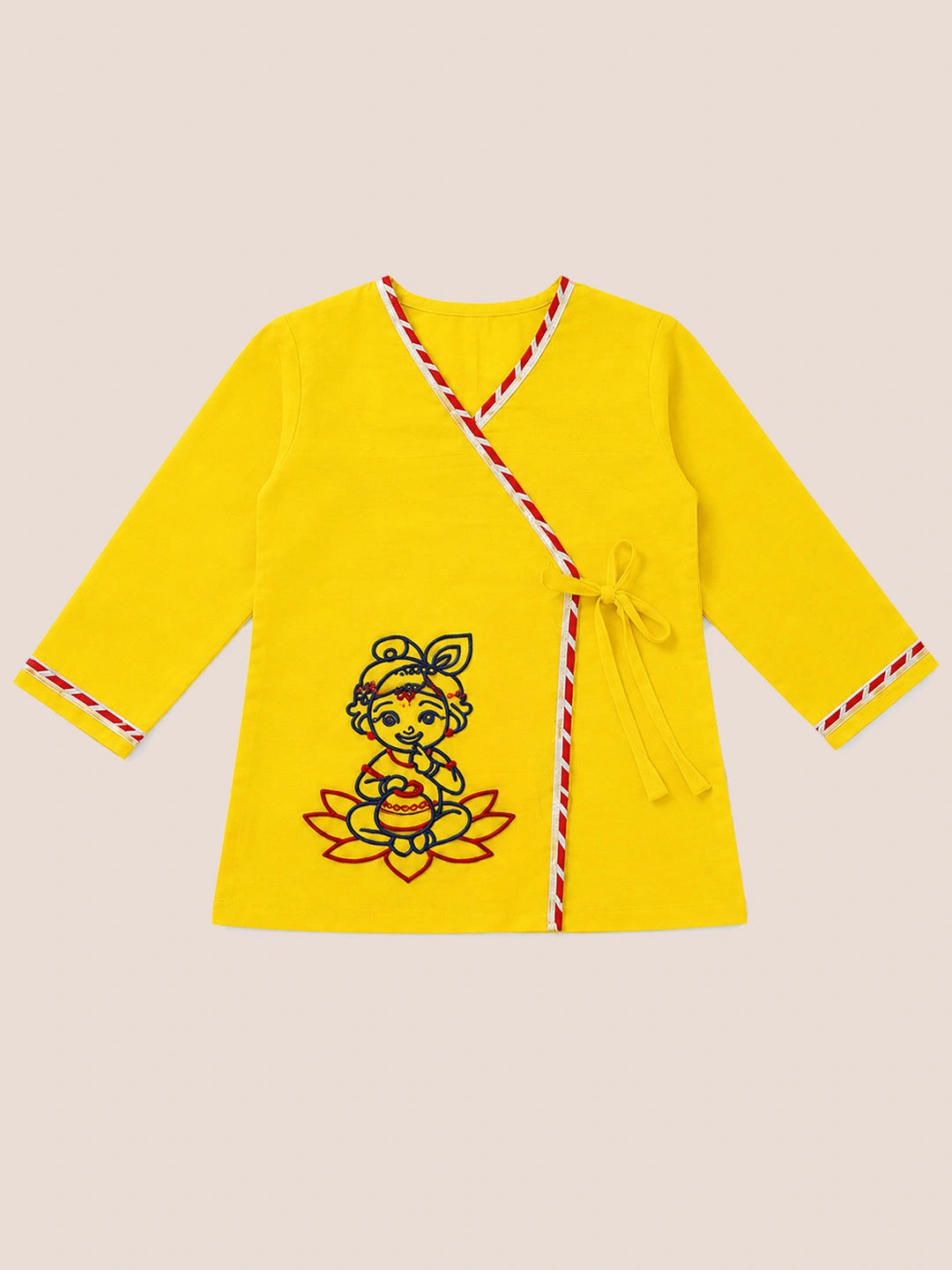 BownBee Pure Cotton Embroidered Full SleeveDhoti Kurta Set For Infant Boys