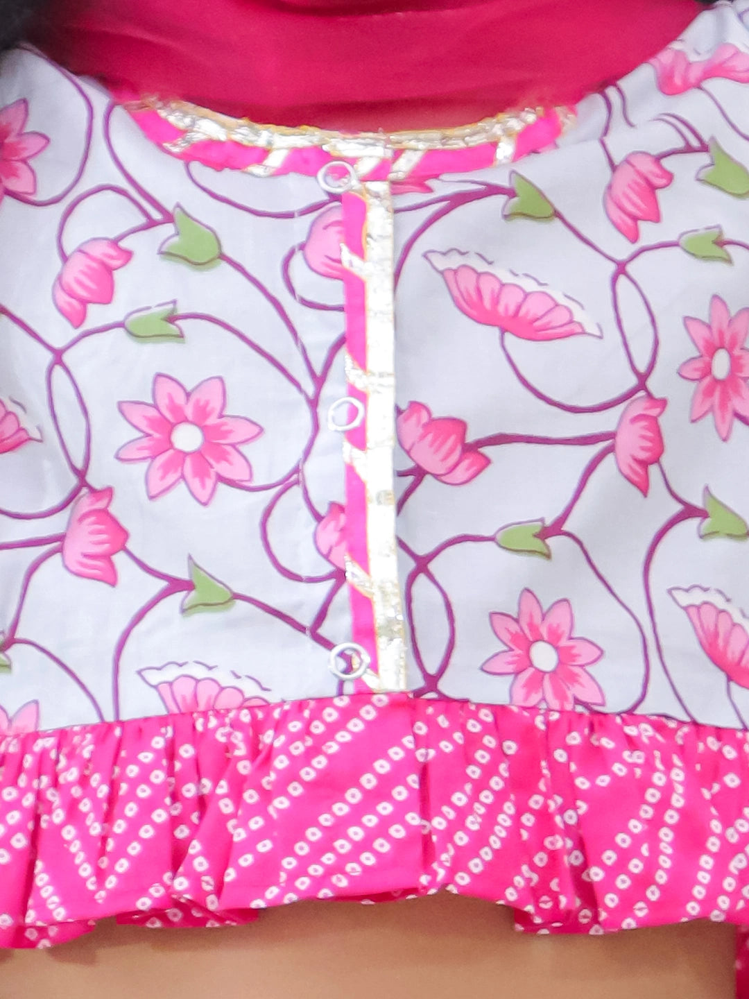 BownBee Pure Cotton Lehenga Choli & Dupatta Set For Girls