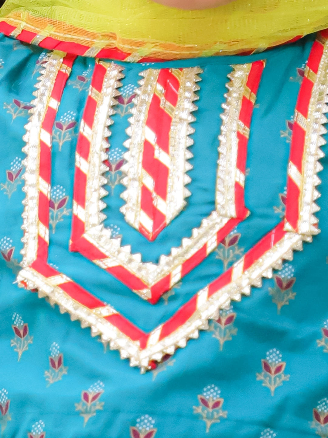 BownBee Pure Cotton Short Puff Sleeves Lehenga Choli Set For Girls