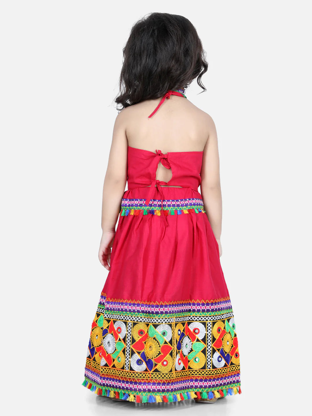 BownBee Kids Girls Navratri Dandiya  Garba Bandhani halter neck chaniya choli