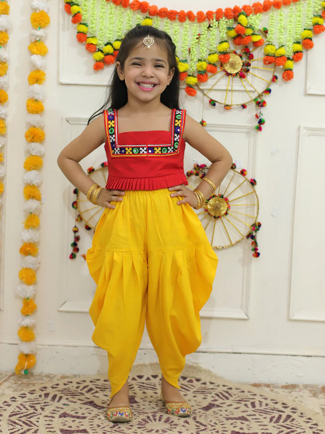 BownBee Embroidered Cotton Kurtawith Dhoti for Boys