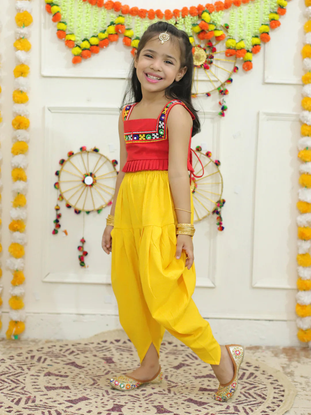 BownBee Embroidered Cotton Kurtawith Dhoti for Boys
