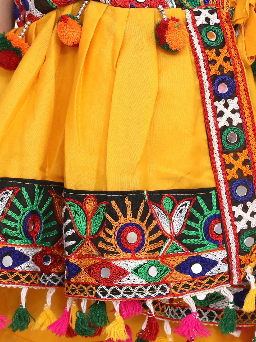 BownBee Sibling Embroidered kediya with Dhoti and Cap for Boys and Bandhani halter neck chaniya choli for Girls