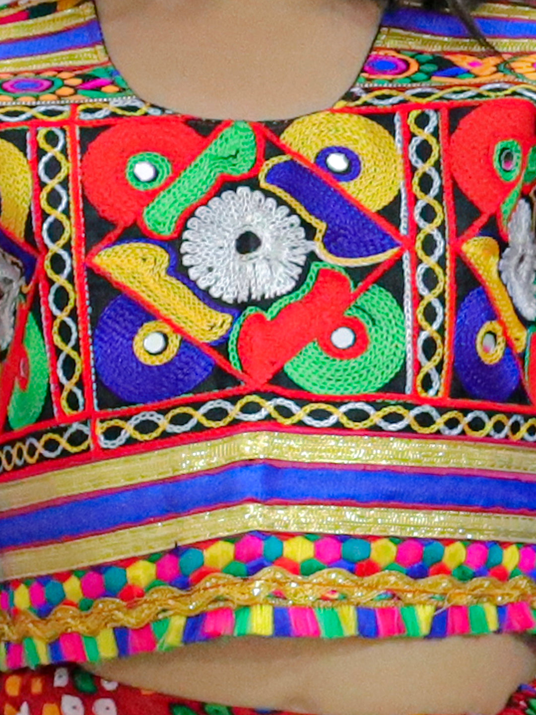 BownBee Bandhani Print Cotton Lehnga Choli with Dupatta- Red