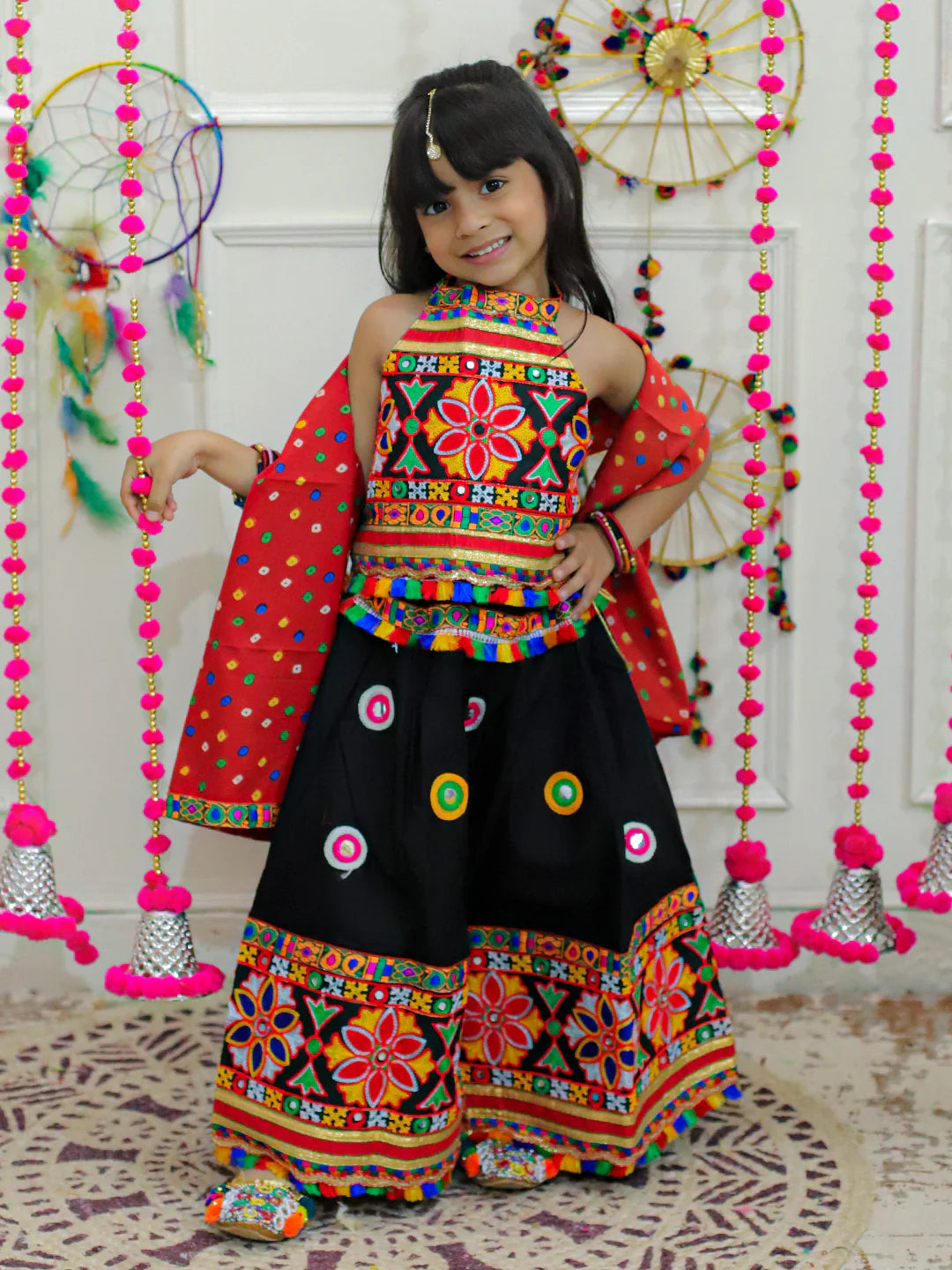BownBee Mirror Work Chaniya Choli with Dupatta