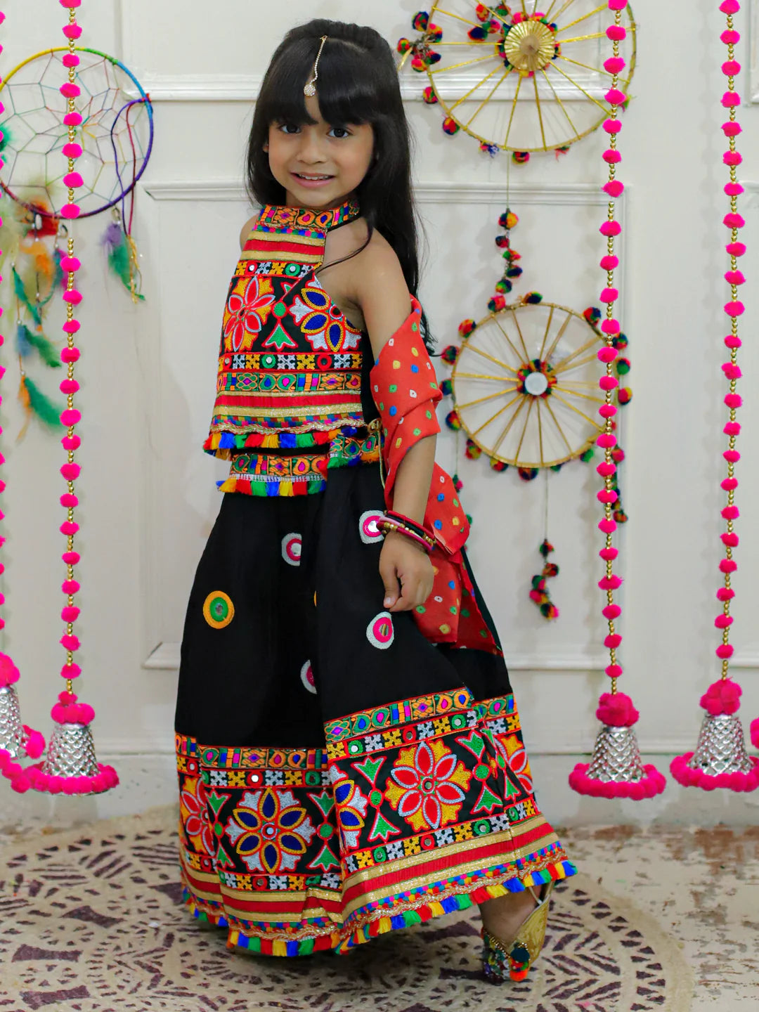 BownBee Mirror Work Chaniya Choli with Dupatta