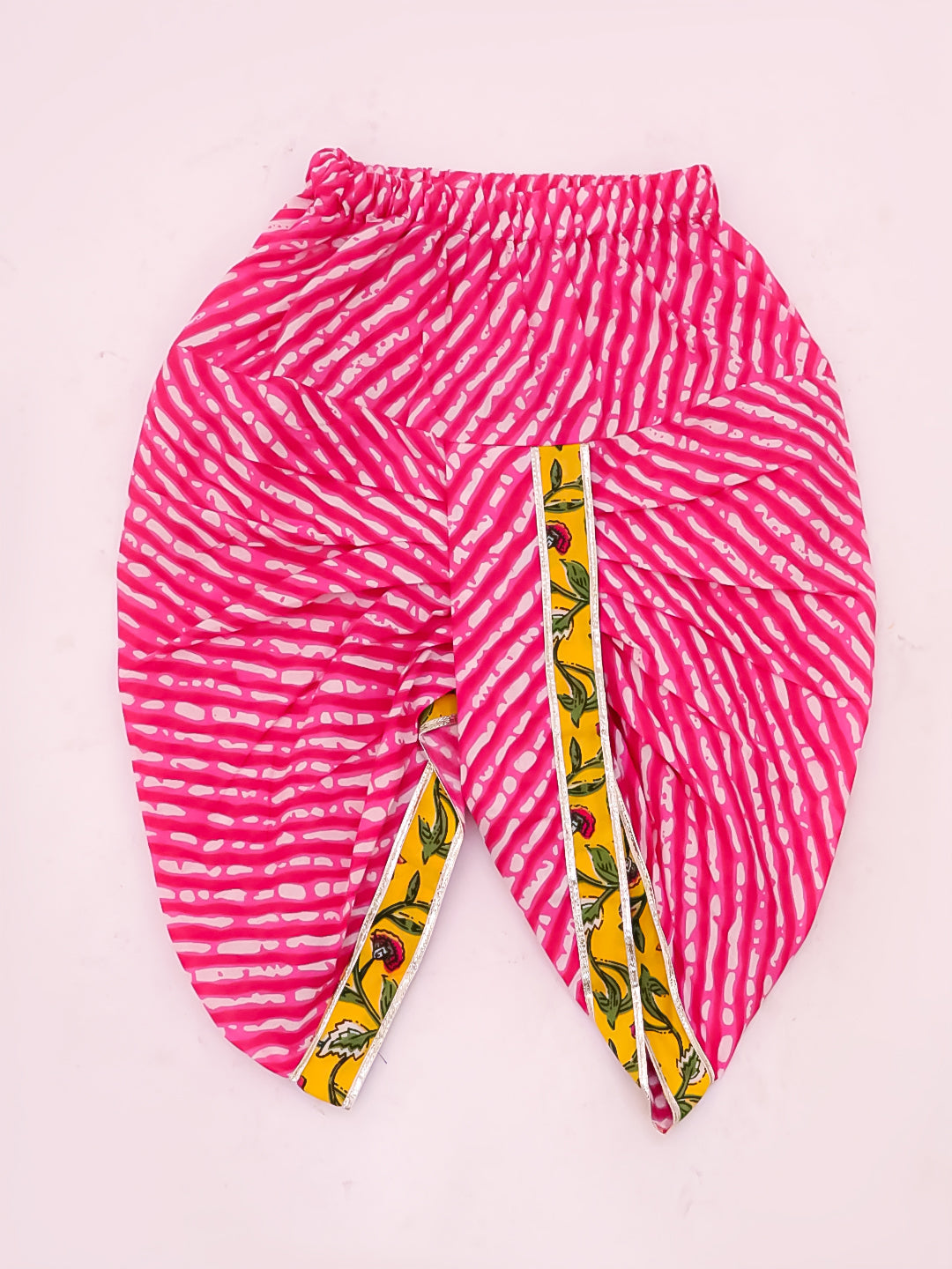 BownBee Pure Cotton Printed Lehenga Choli & Kurta Dhoti Sibling Set For Infants - Pink