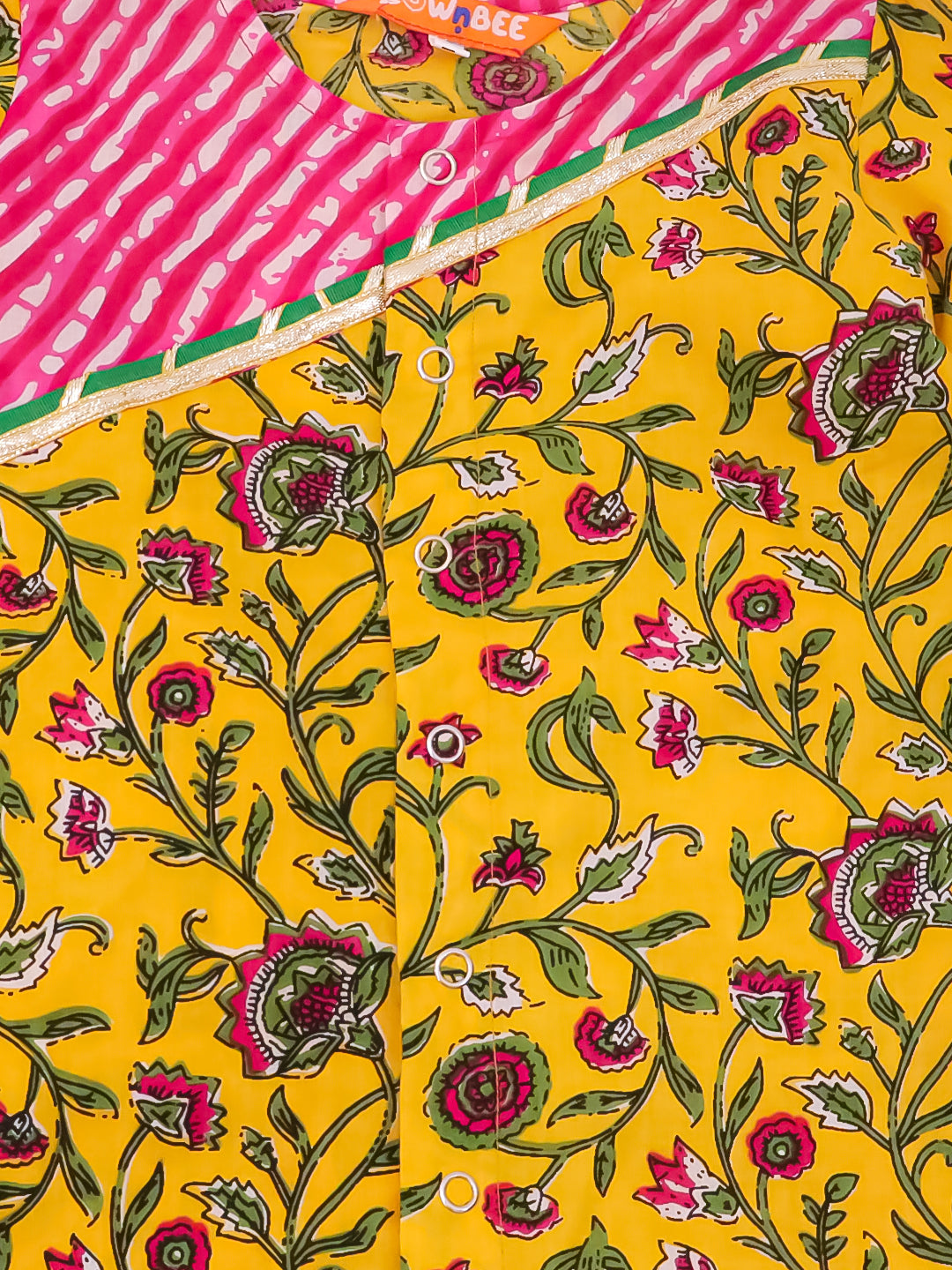 BownBee Pure Cotton Printed Lehenga Choli & Kurta Dhoti Sibling Set For Infants - Pink