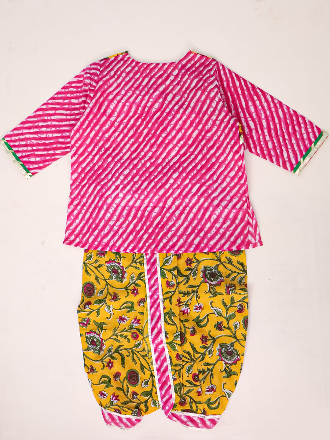 BowNBee Pure Cotton Dhoti Kurta For Infants Boys-Pink