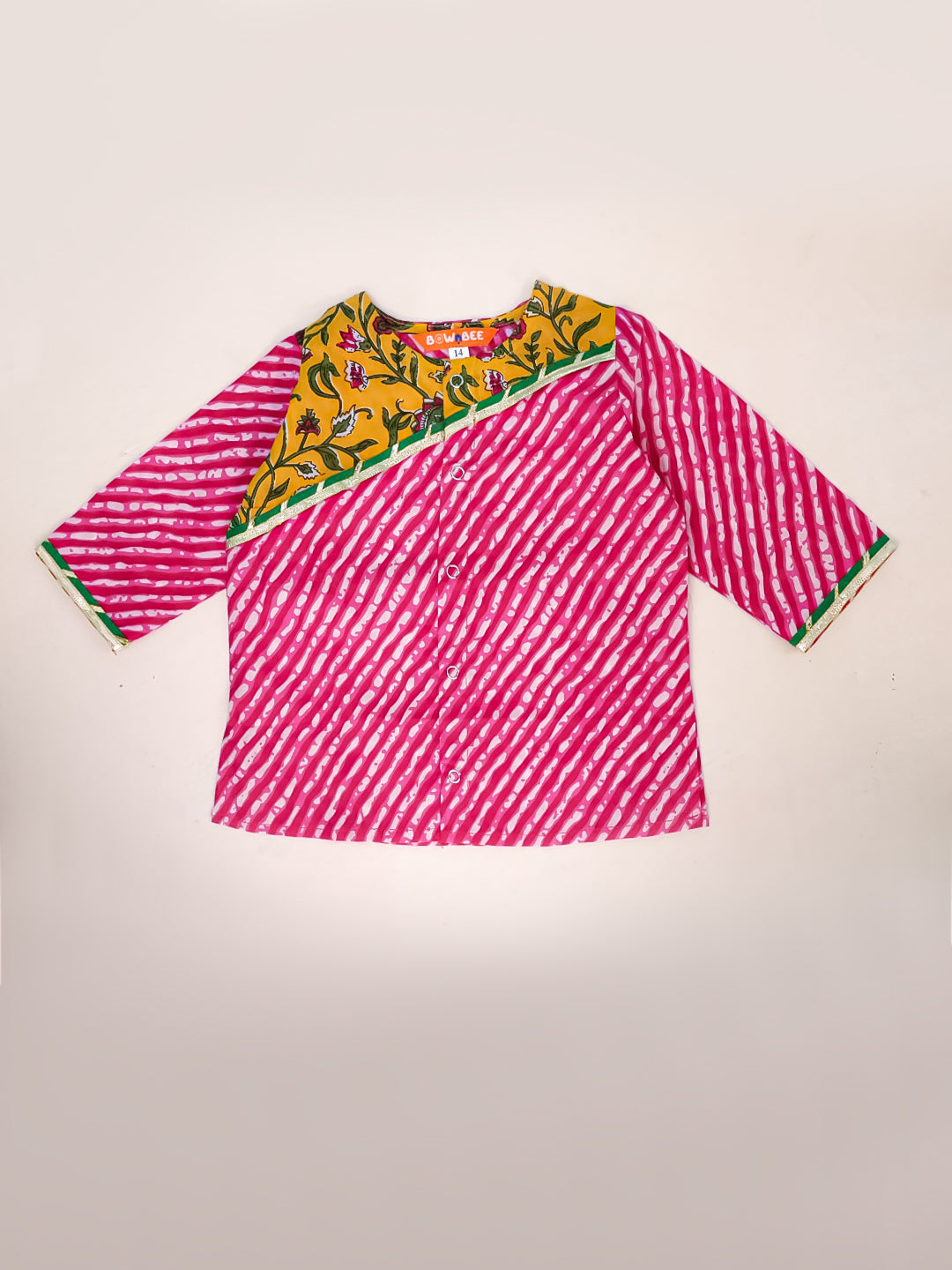 BowNBee Pure Cotton Dhoti Kurta For Infants Boys-Pink