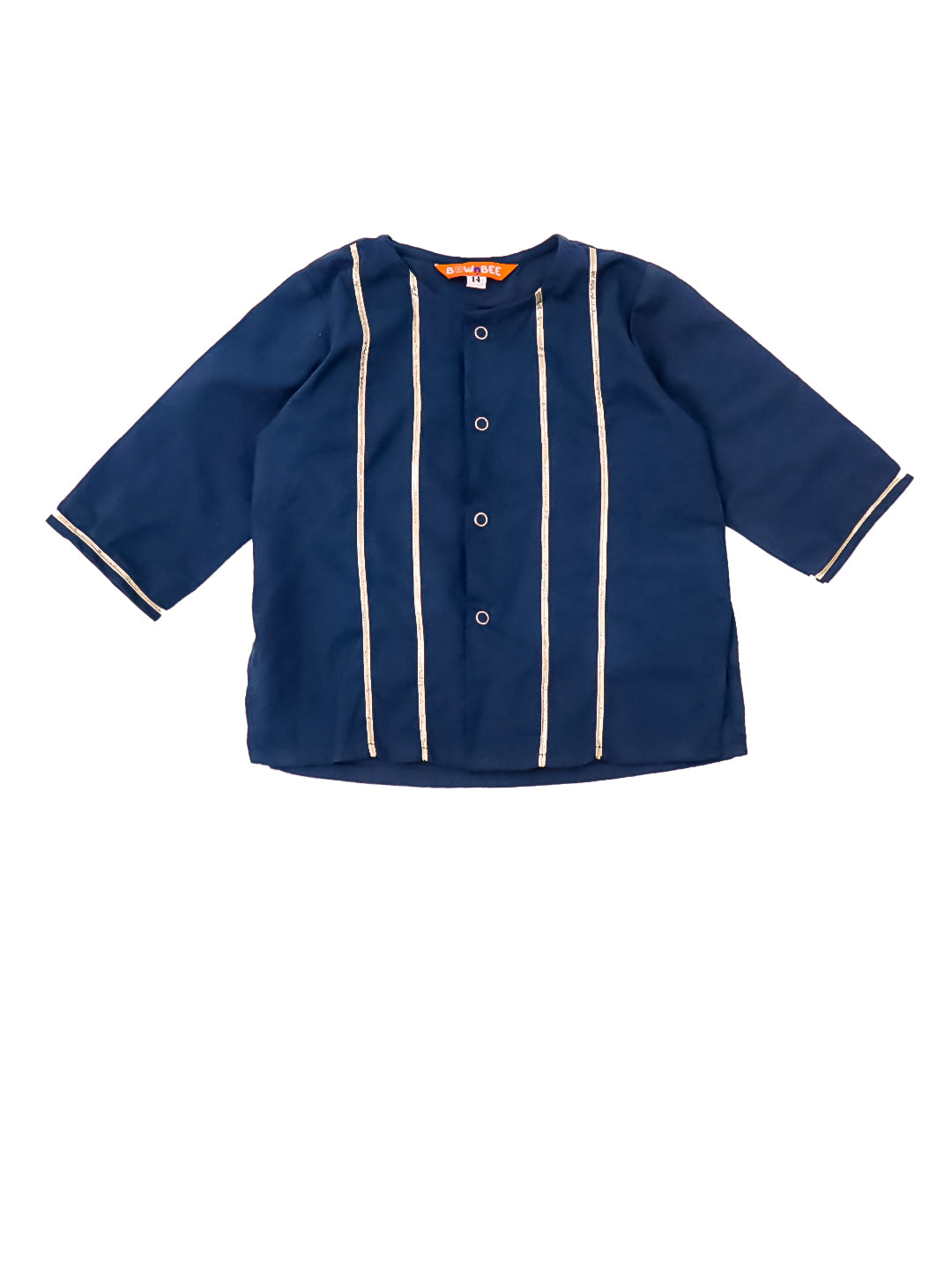 BownBee Festive Full Sleeves  Cotton Dhoti Kurta Set For Boys -Blue