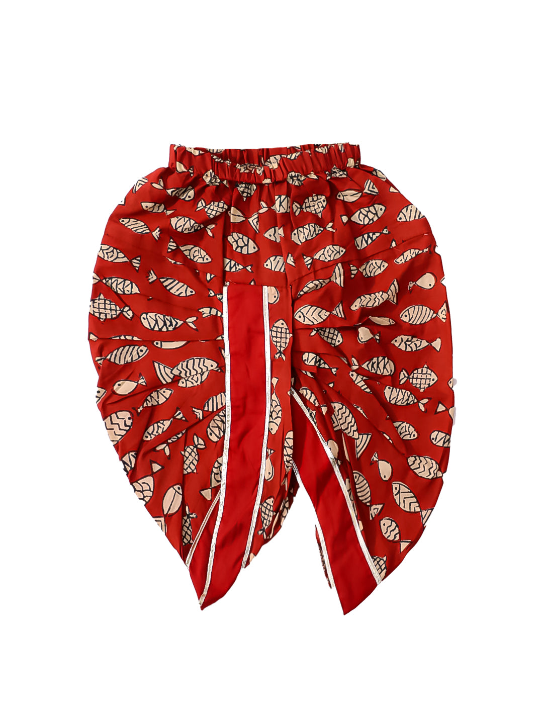 BownBee Festive Full Sleeves  Cotton Dhoti Kurta Set For Boys -Maroon