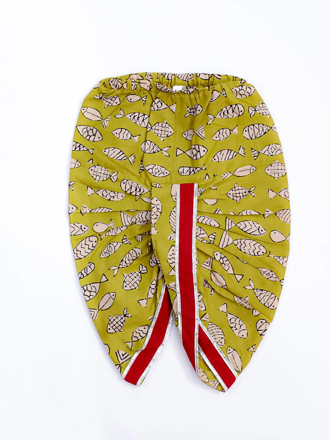 Bownbee Boys Cotton Dhoti Kurta For Infants  - Printed - Red