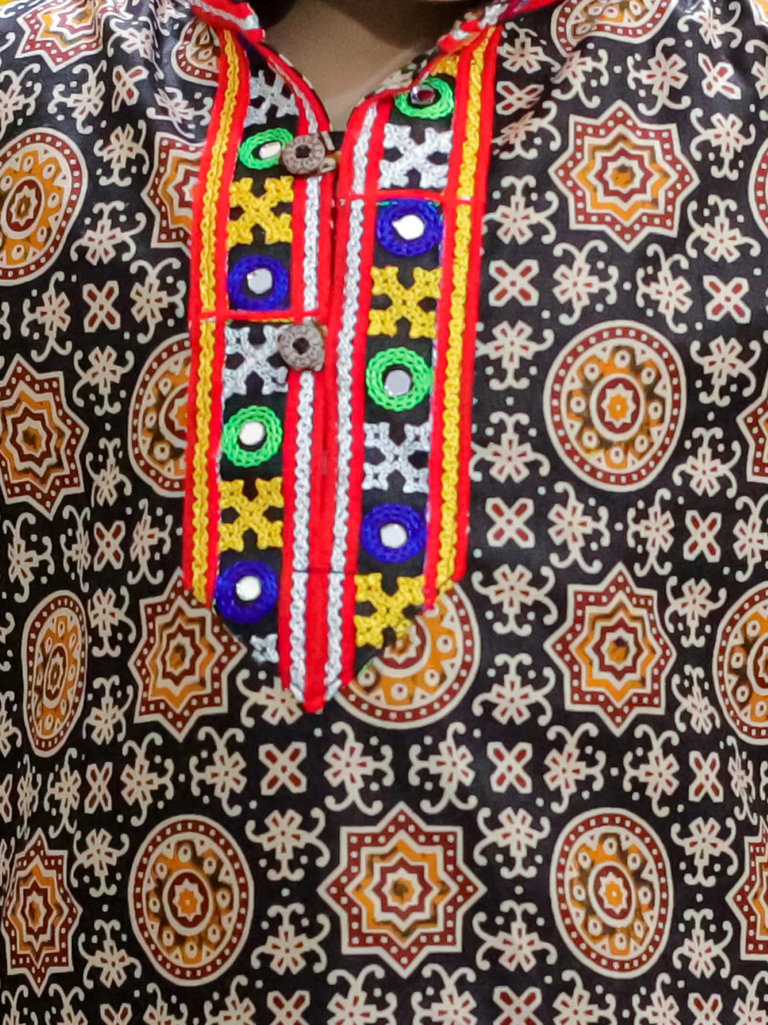 BownBee  Embroidered Printed Cotton Kurta Dhoti Set for Boys