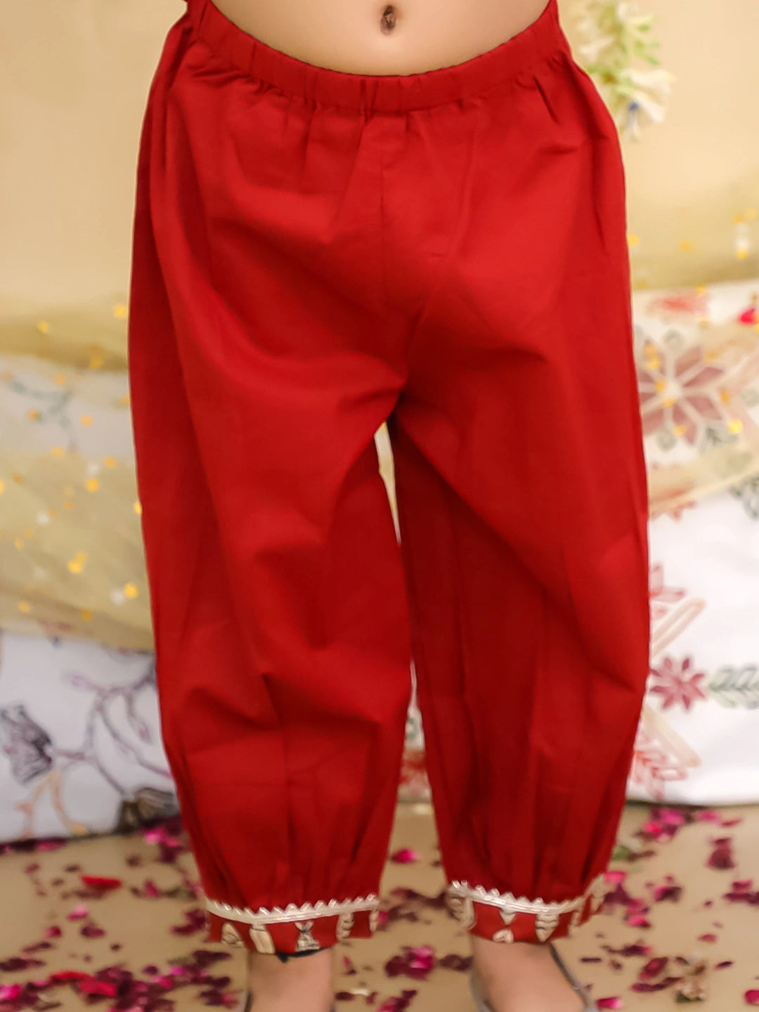 BownBee Festive Full Sleeves  Pure Cotton Suit Set For Girls