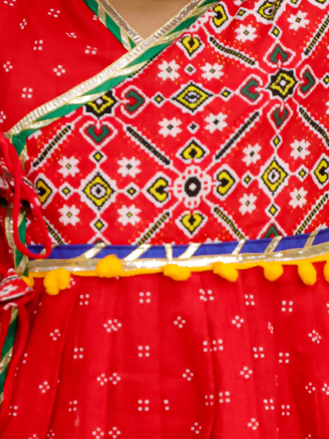 BownBee Pure Cotton Embroidered  Navratri Angarakha Style Kedia With Dhoti For Boys