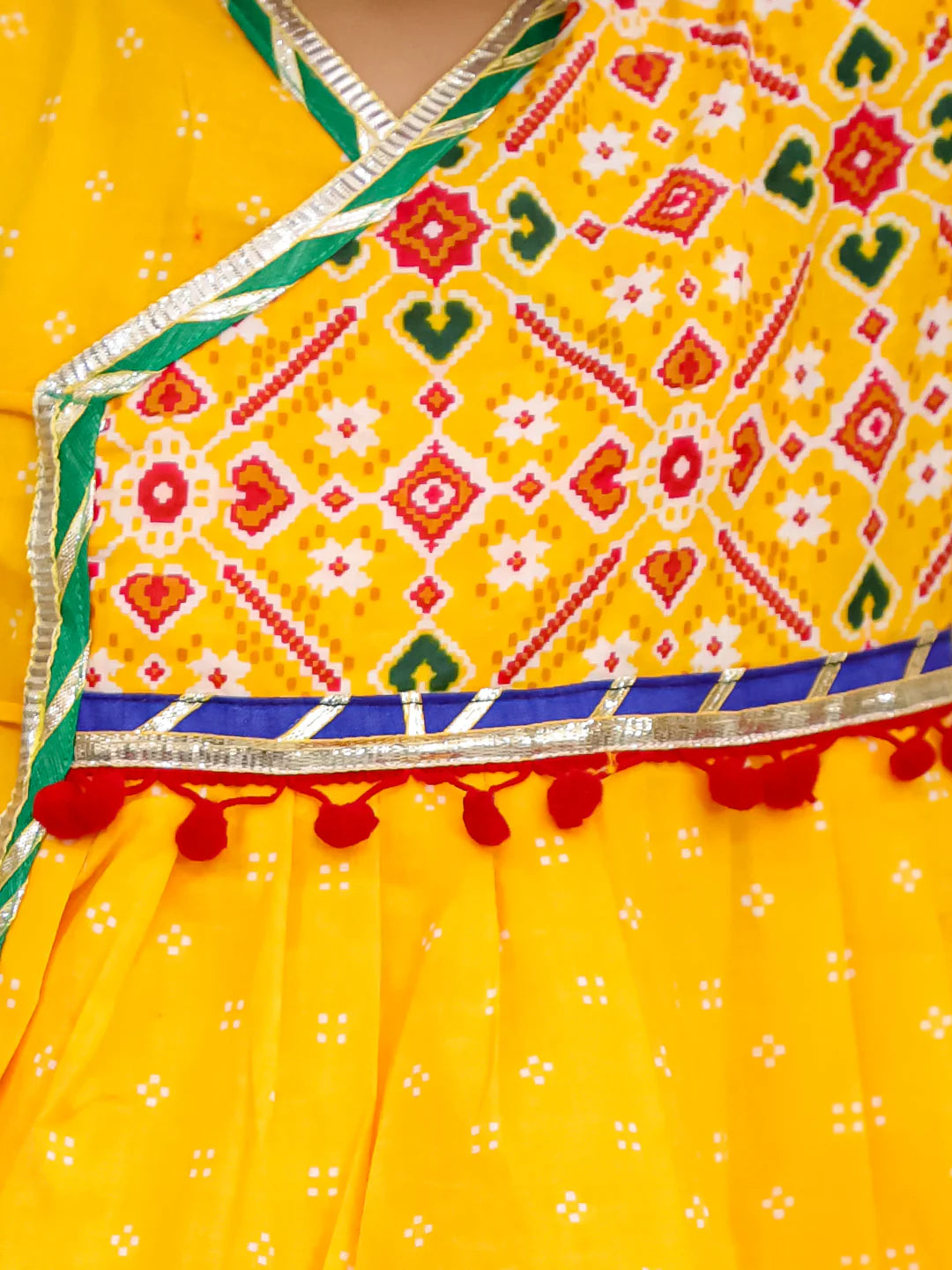 BownBee Pure Cotton Embroidered  Navratri Angarakha Style Kedia With Dhoti For Boys