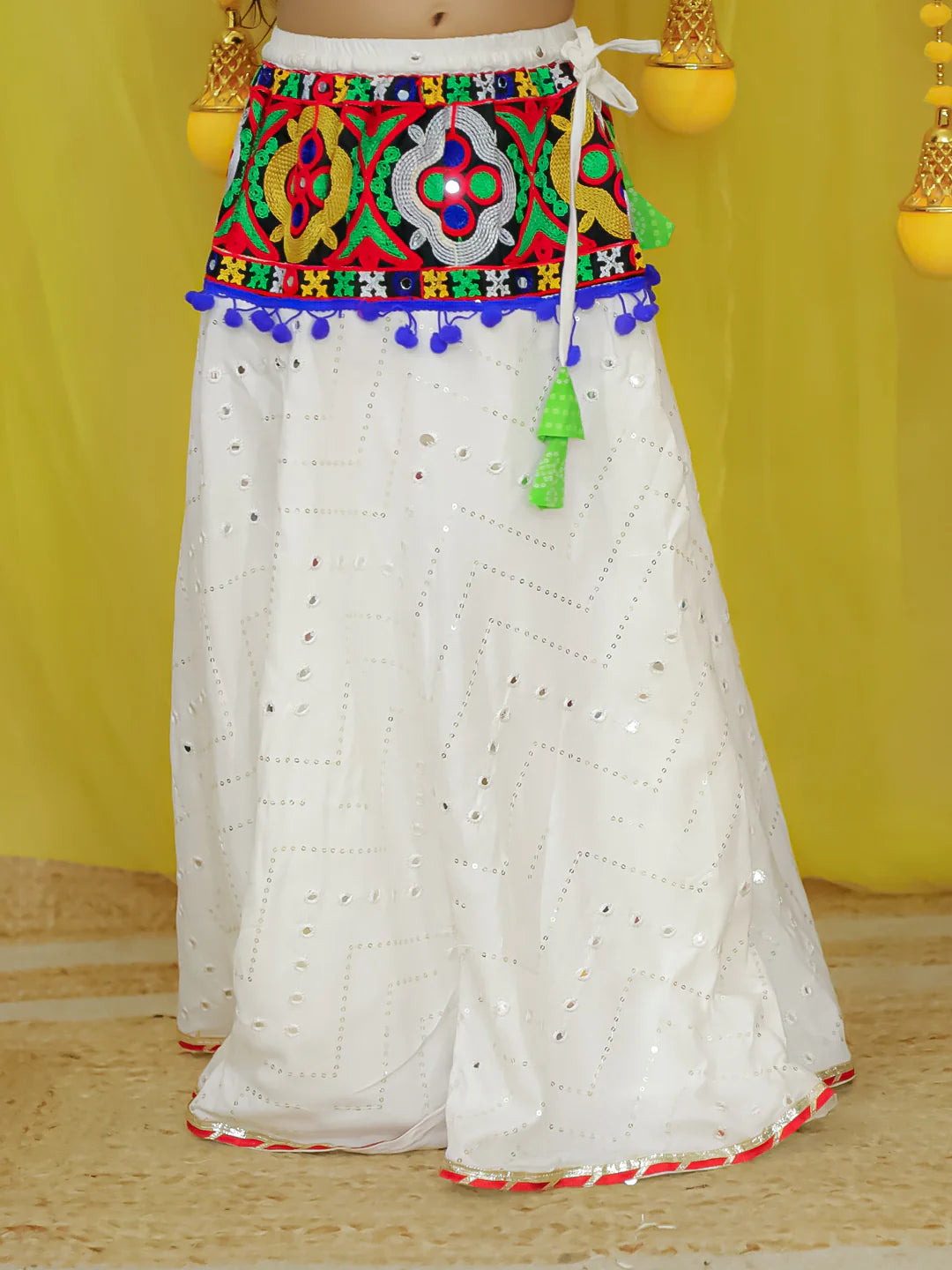 BownBee Pure Cotton Embroidered Navratri Lehenga Choli For Girls