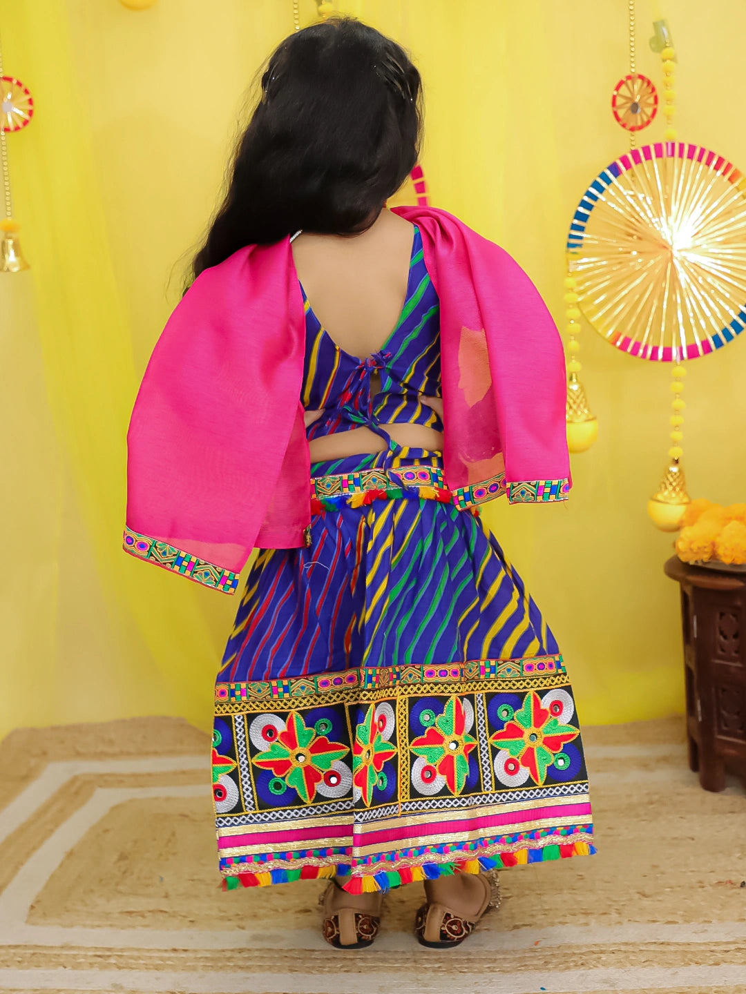 BownBee Pure Cotton Embroidered Navratri Chaniya Choli & Dupatta set For Girls