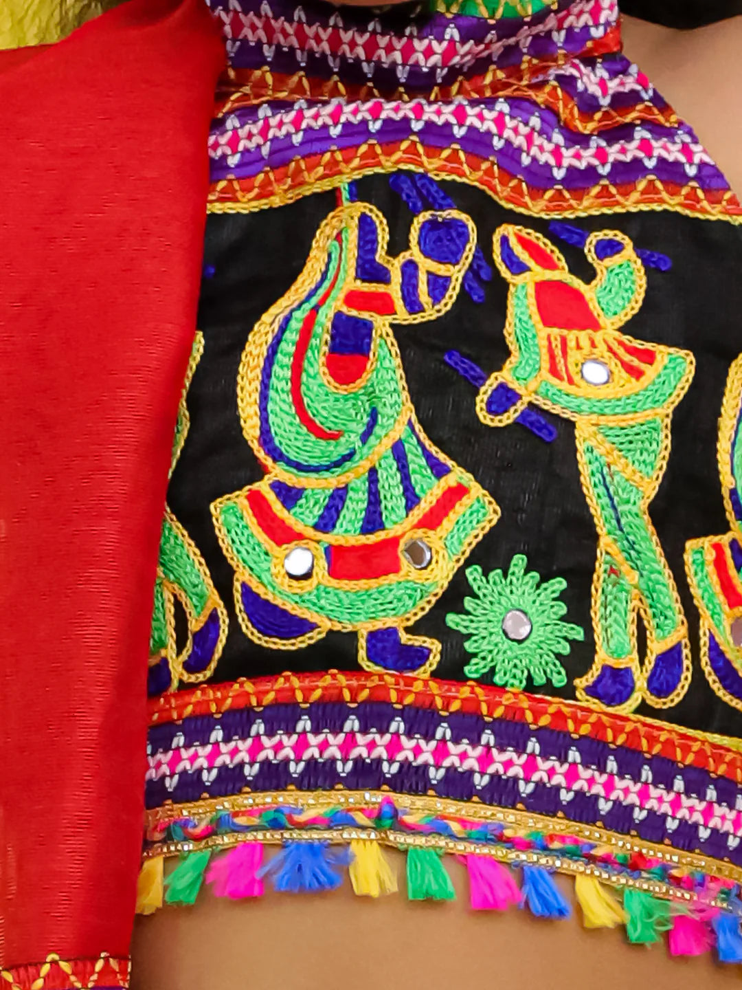 BownBee  Pure Cotton Embroidered Navratri Chaniya Choli & Dupatta set For Girls