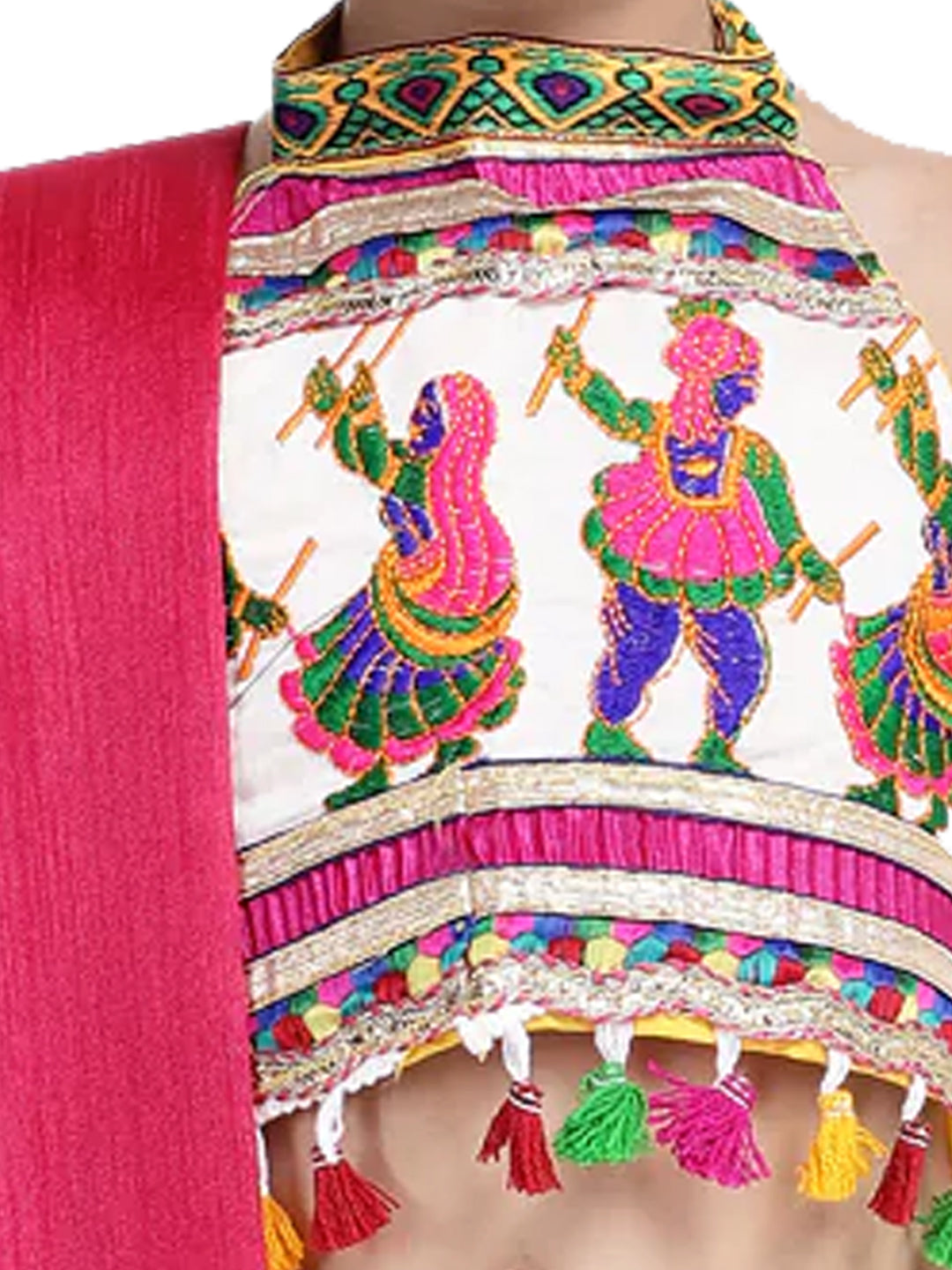 BownBee  Pure Cotton Embroidered Navratri Chaniya Choli & Dupatta set For Girls - Yellow