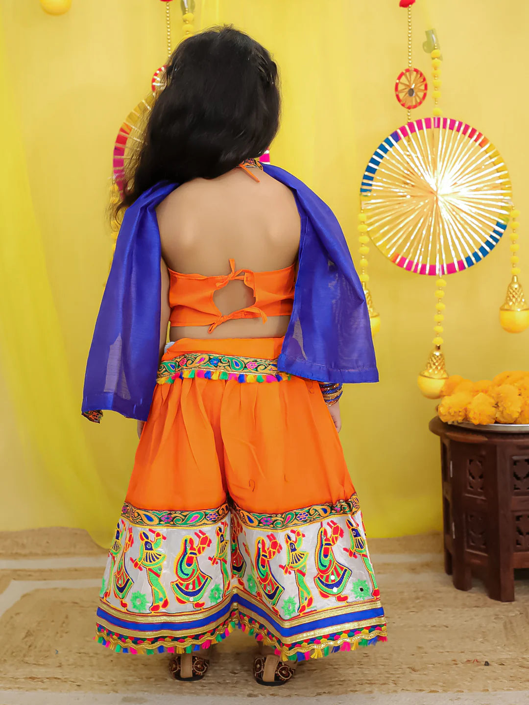 BownBee  Pure Cotton Embroidered Navratri Chaniya Choli & Dupatta set For Girls