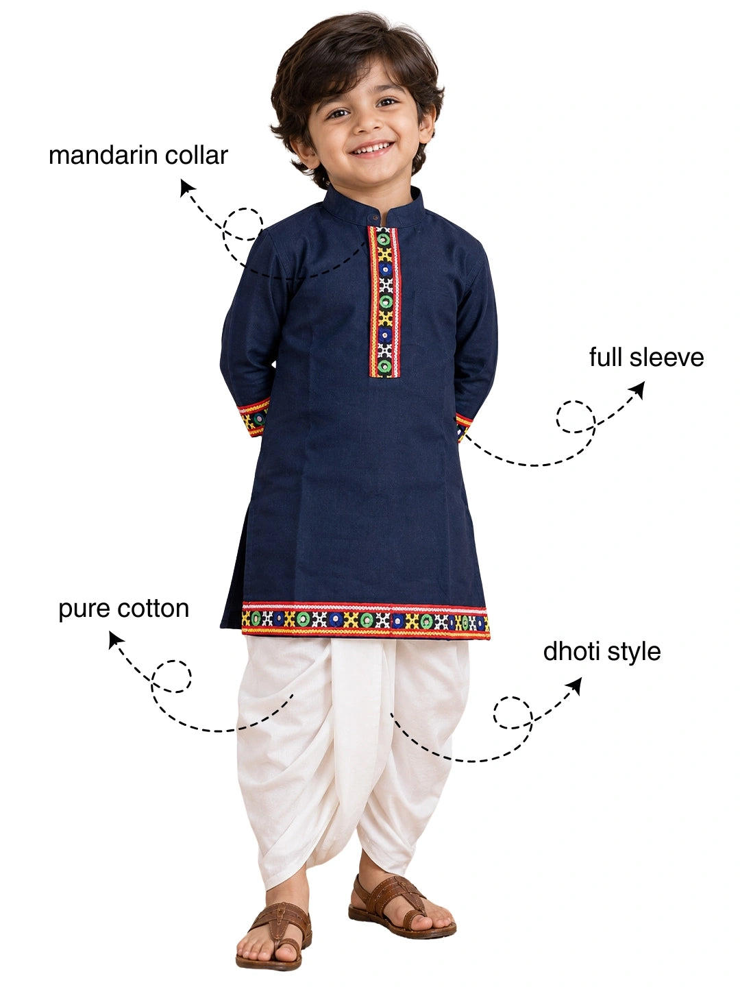 BownBee Festive Dhoti Kurta Set For Boys