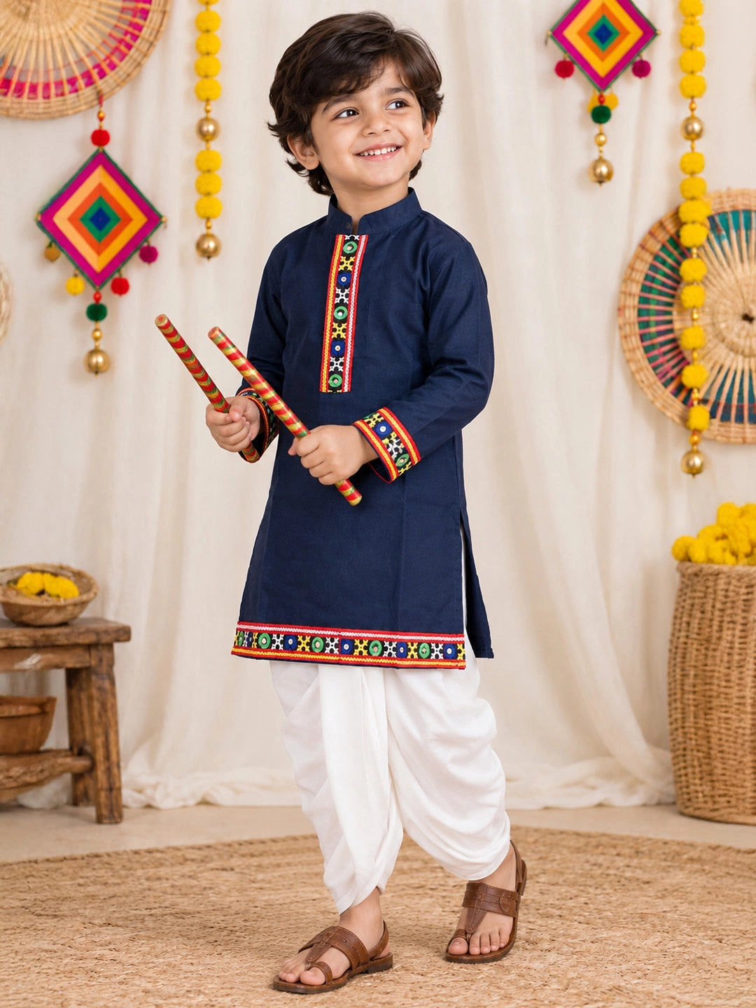 BownBee Festive Dhoti Kurta Set For Boys
