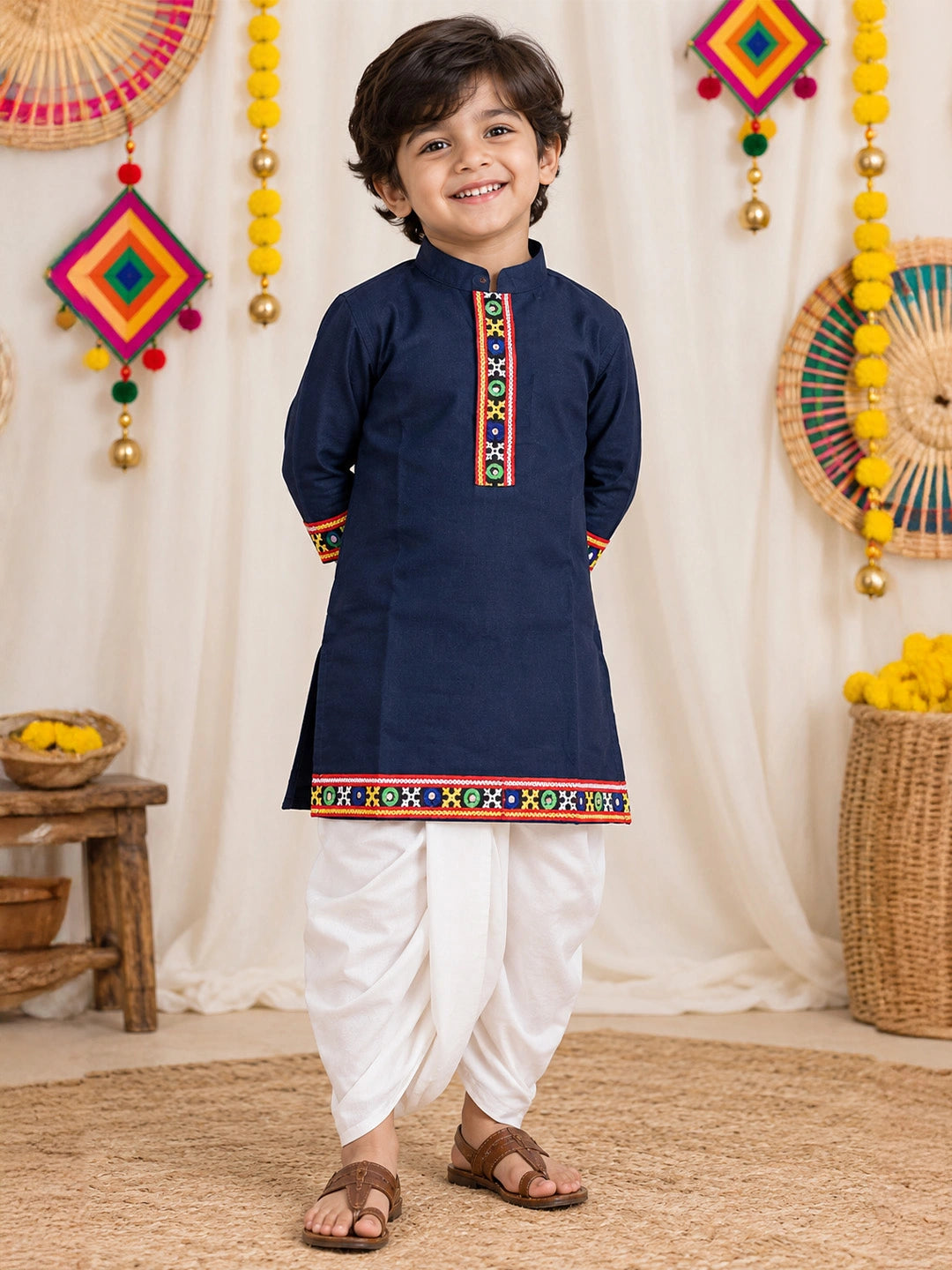 BownBee Festive Dhoti Kurta Set For Boys
