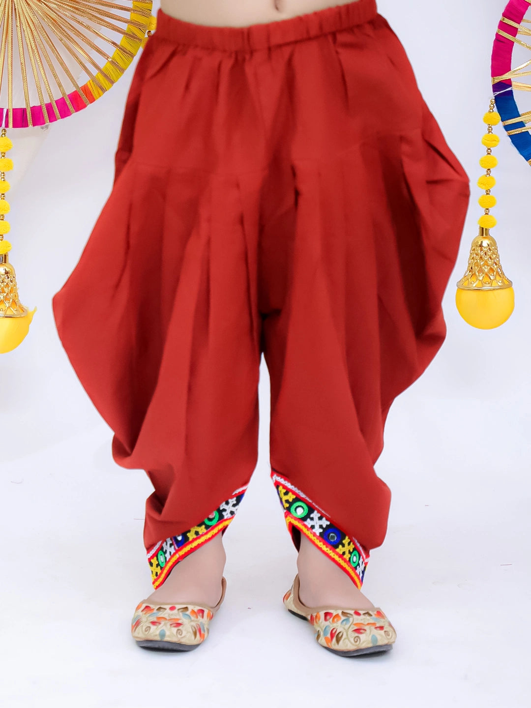 BownBee Pure Cotton Short Sleeve Kurti With Dhoti Set For Girls