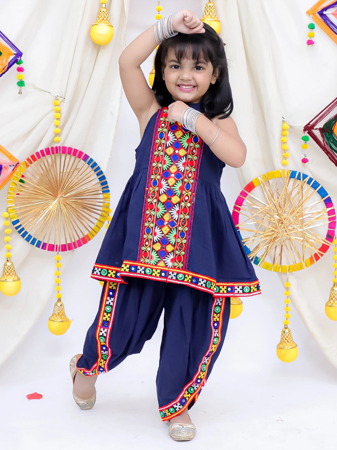 Bownbee Pure Cotton Halter Top With Dhoti Set For Girls
