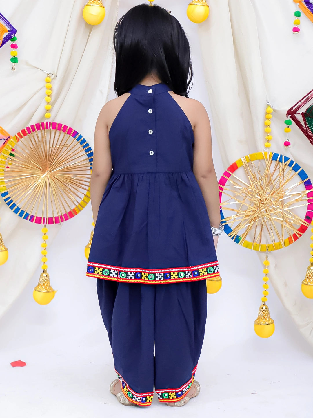 Bownbee Pure Cotton Halter Top With Dhoti Set For Girls